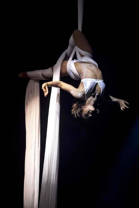 White Chiffon Aerialist Tina Phoenix